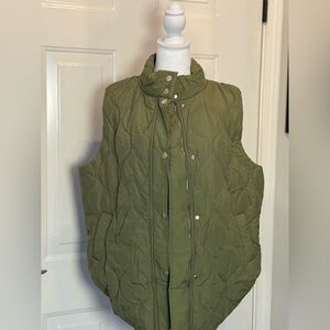 Olive Green Quilted Women's Vest